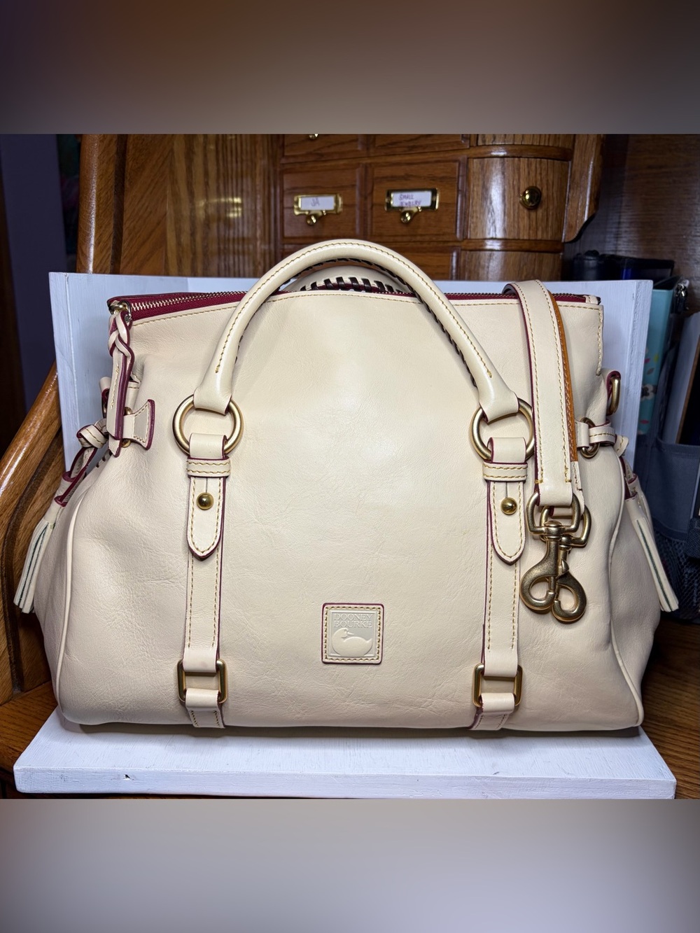 NWOT Dooney & Bourke Medium Florentine Satchel - Oyster